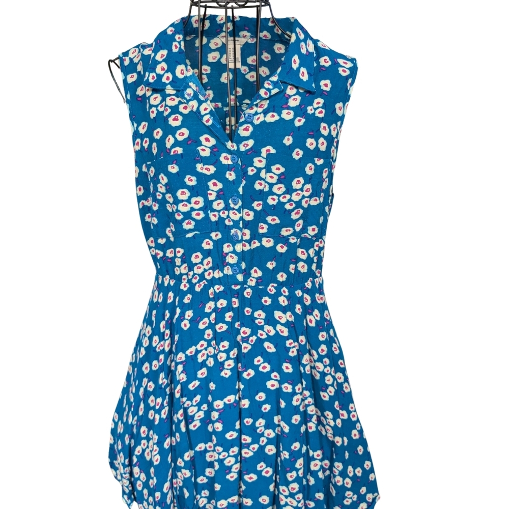 Forever 21 Blue Floral Sleeveless Mini Dress